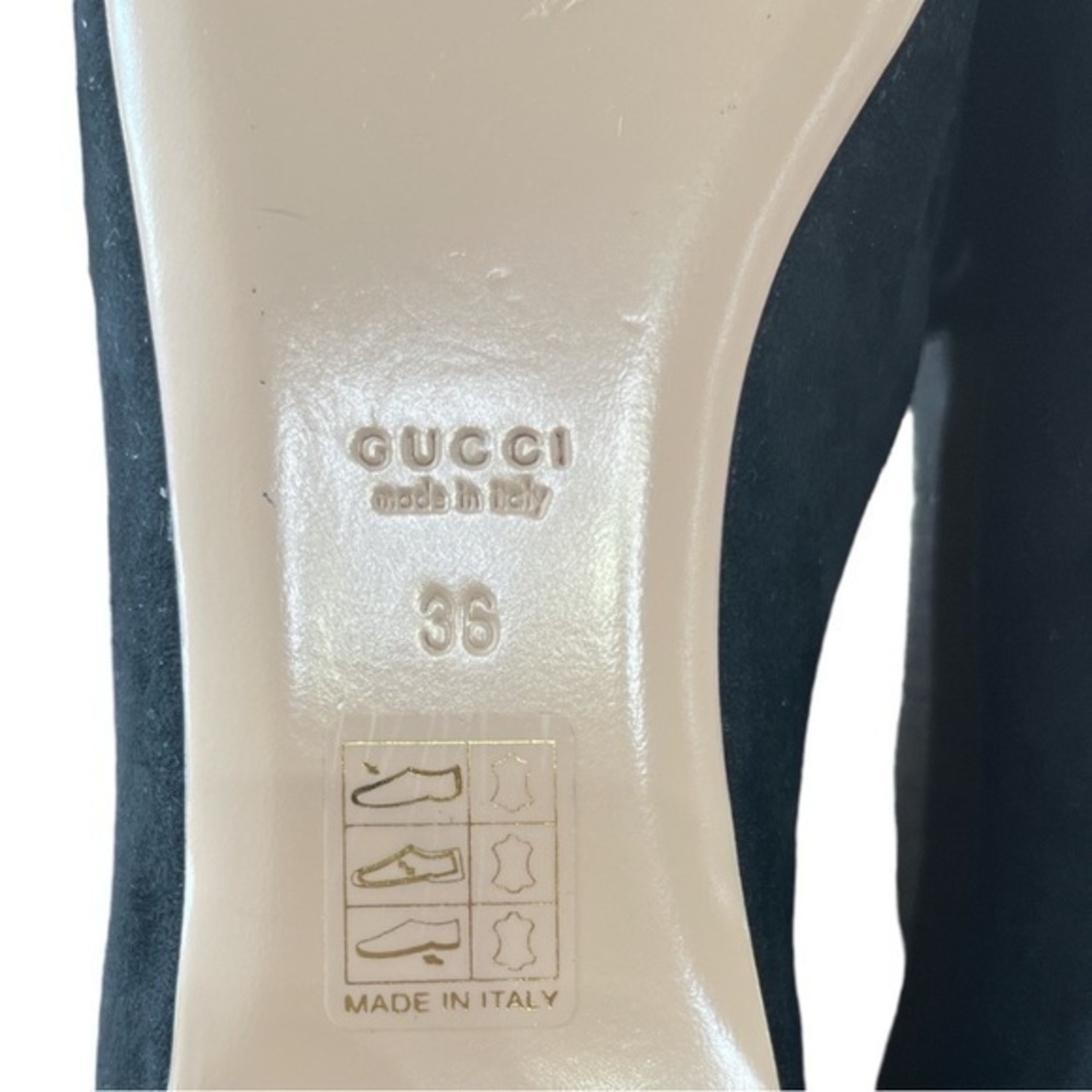 GUCCI Marmont GG Black Suede Fringe Loafer Flats Size 36 NWOB - Picture 7 of 8